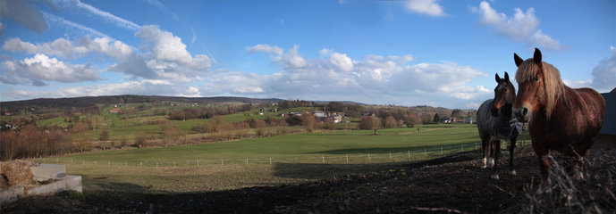 Panoramafoto des Geultals bei Sippenaeken, Belgien