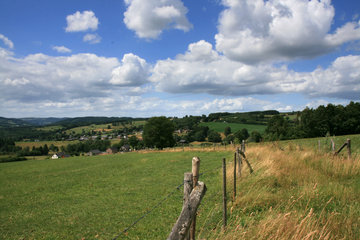 Typiische Landschaft in den Ardennen bei Bellevaux