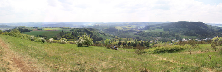 Blick vom Aussichtspunkt auf dem "Rother Kopf", Panoramafoto