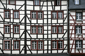Fachwerkhäuser im Ortskern von Monschau, Rureifel
