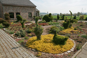 Garten mit figurativ geschnittenen Büschen in Harles, NL