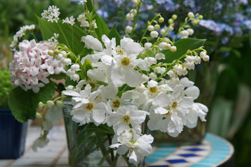 Kleiner Blumenstrauß mit Gartenblumen, Mai
