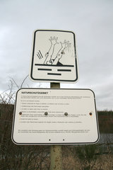 Schild für Badeverbot auf der Sophienhöhe
