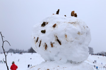 Schneemann im Wintersportgebiet "Weißer Stein" bei Udenbreth in der Hocheifel