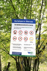 Verbotsschild am Obersee (Rurtalsperre)