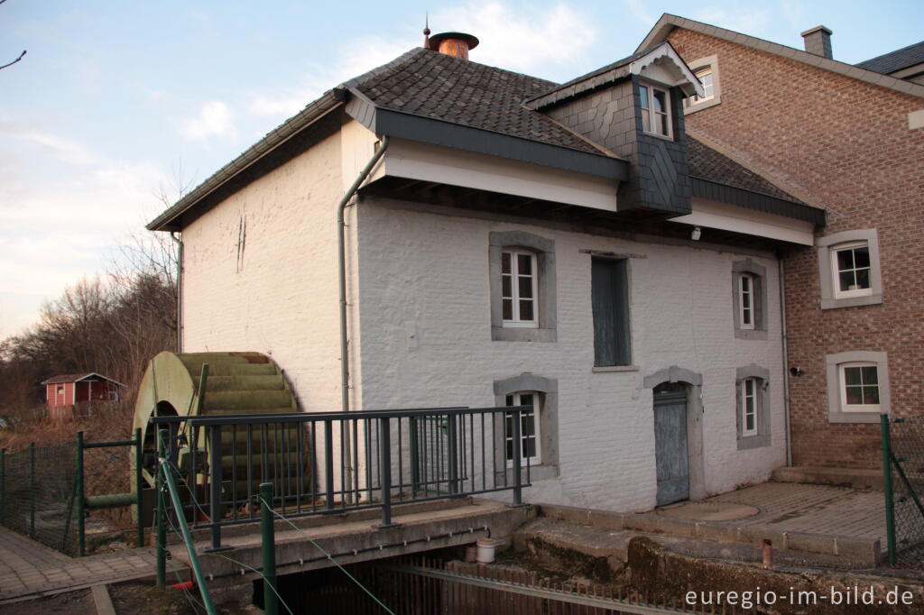 Detailansicht von Die Wassermühle von Terbruggen im Geultal, Belgien