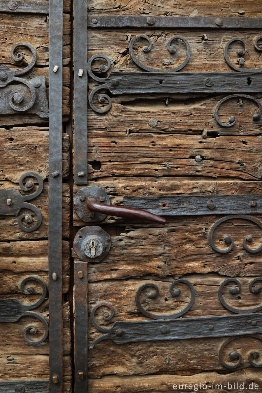 Detailansicht von Romanische Eichentüre, St. Cyriakus in Niedermendig