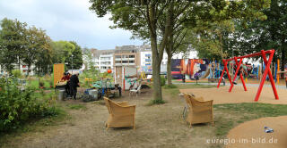 Gemeinschaftsgarten HirschGrün und Spielplatz (Suermondt-Park). 2016